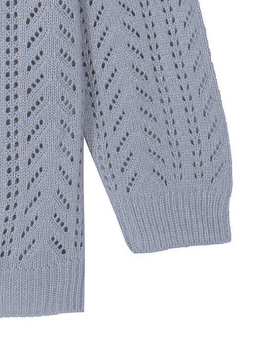 Women's Multi Block Knit Sweater With Side Zip And Button Clasp