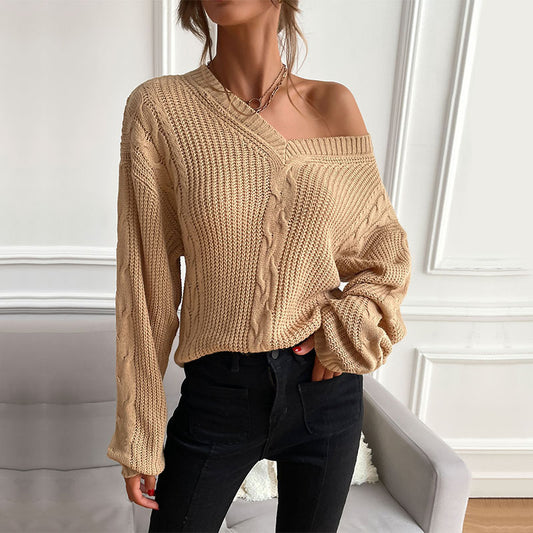 Women's Casual Long Sleeve Solid Color Loose Sweater